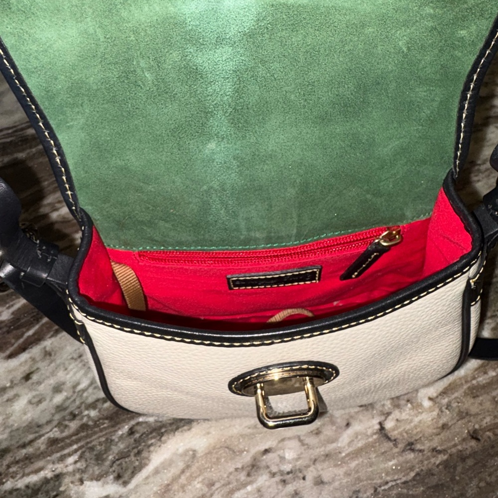 Dooney & Bourke Black and Cream Leather Crossbody Bag - Picture 4 of 9
